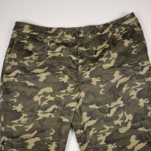 ELOQUII Cargo Pants Camo Plus Size 26 Cotton Stretch Ankle Zip Modern Casual - Picture 6 of 14